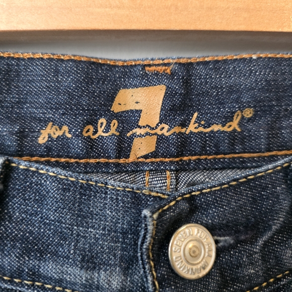 7 For All Mankind Dark Blue Flare Jeans - Picture 2 of 14